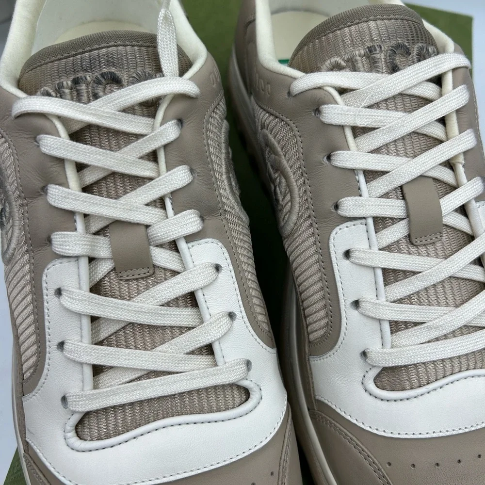 Men's Gucci Mac 80 Dune beige low top sneakers size 12 made in Italy